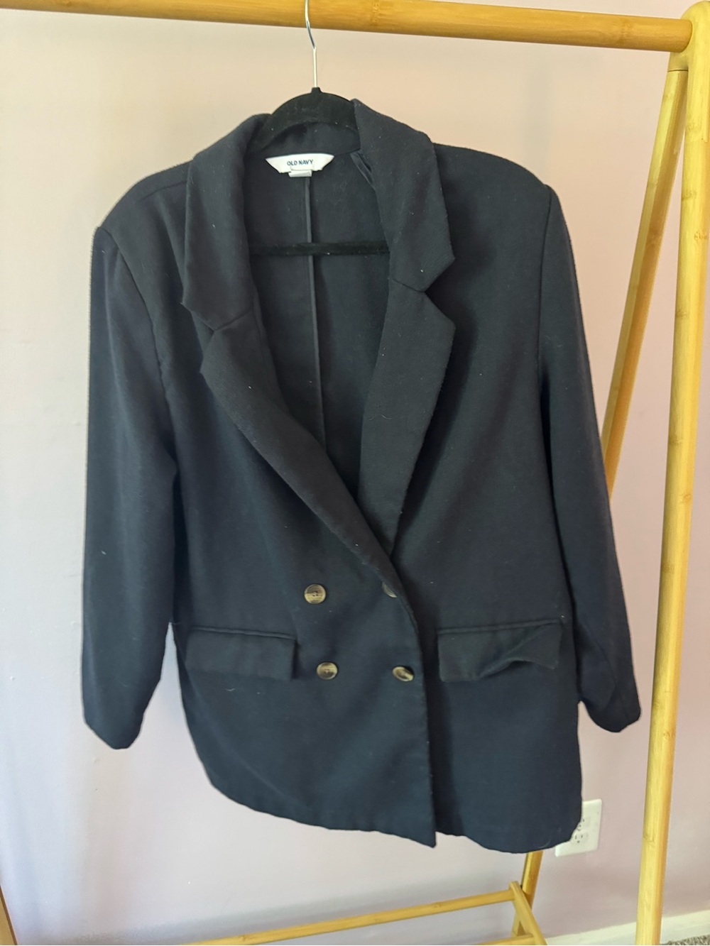 Old Navy Navy Double-Breasted Blazer Jacket